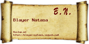 Blayer Natasa névjegykártya